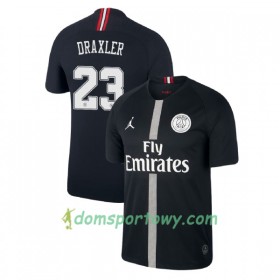 Koszulka Paris Saint-Germain Draxler 23 Jodan Czarny Trzeci Koszulki Piłkarskie 2018-2019 Krótki Rękaw